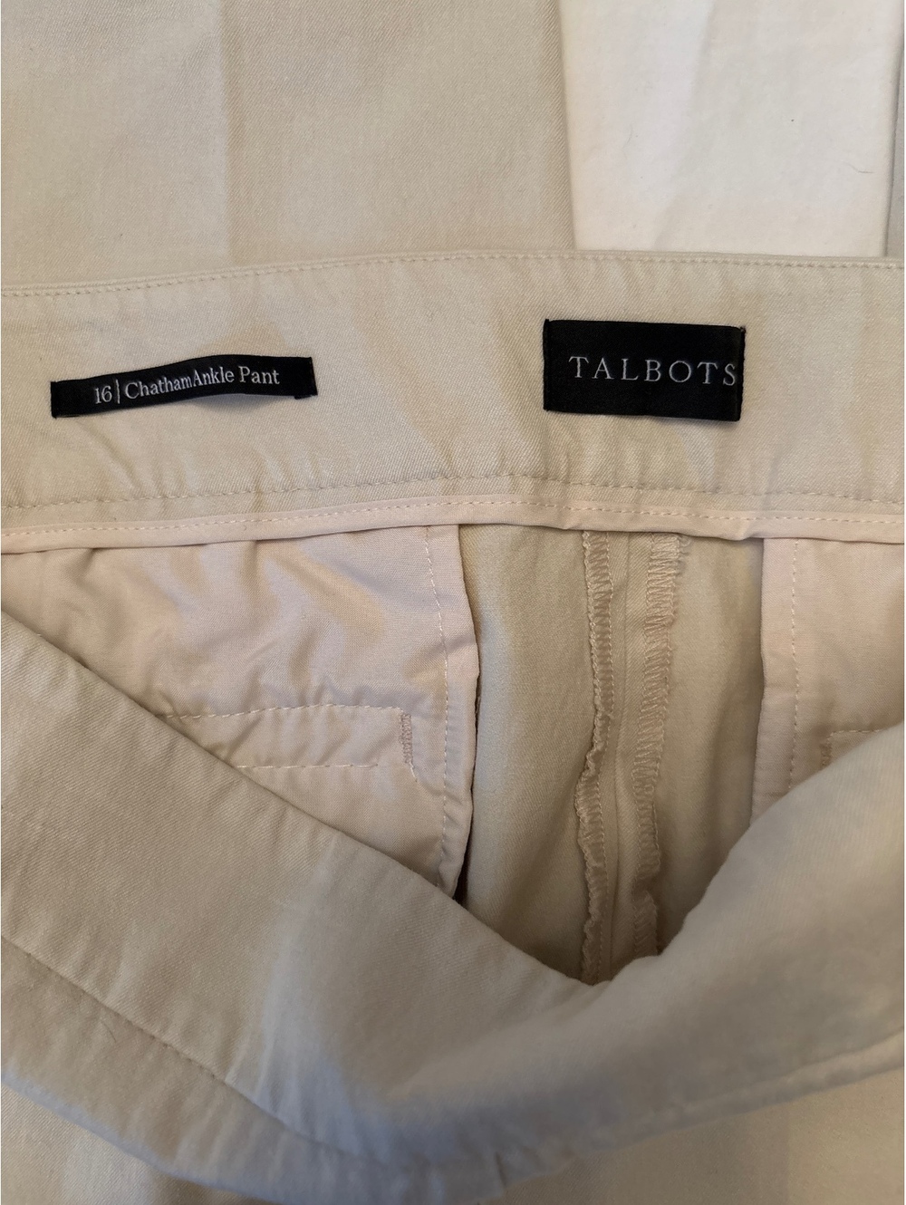 Talbots “Chatham Ankle Pant” Cream 16